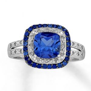 Jared Lab-Created Sapphire Ring  Diamond 10K White Gold- Sapphire.jpg